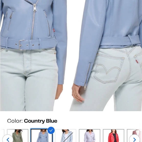 Levi County Blue Moto jacket size large fits size 10 new with out Tags. - Picture 6 of 11